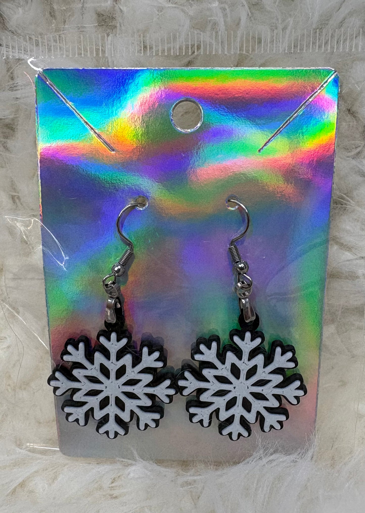 Black Snowflake Earrings