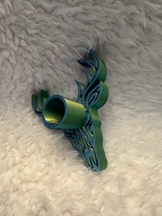 Cow Skull Tumbler stand Blue/Purple/Green shift