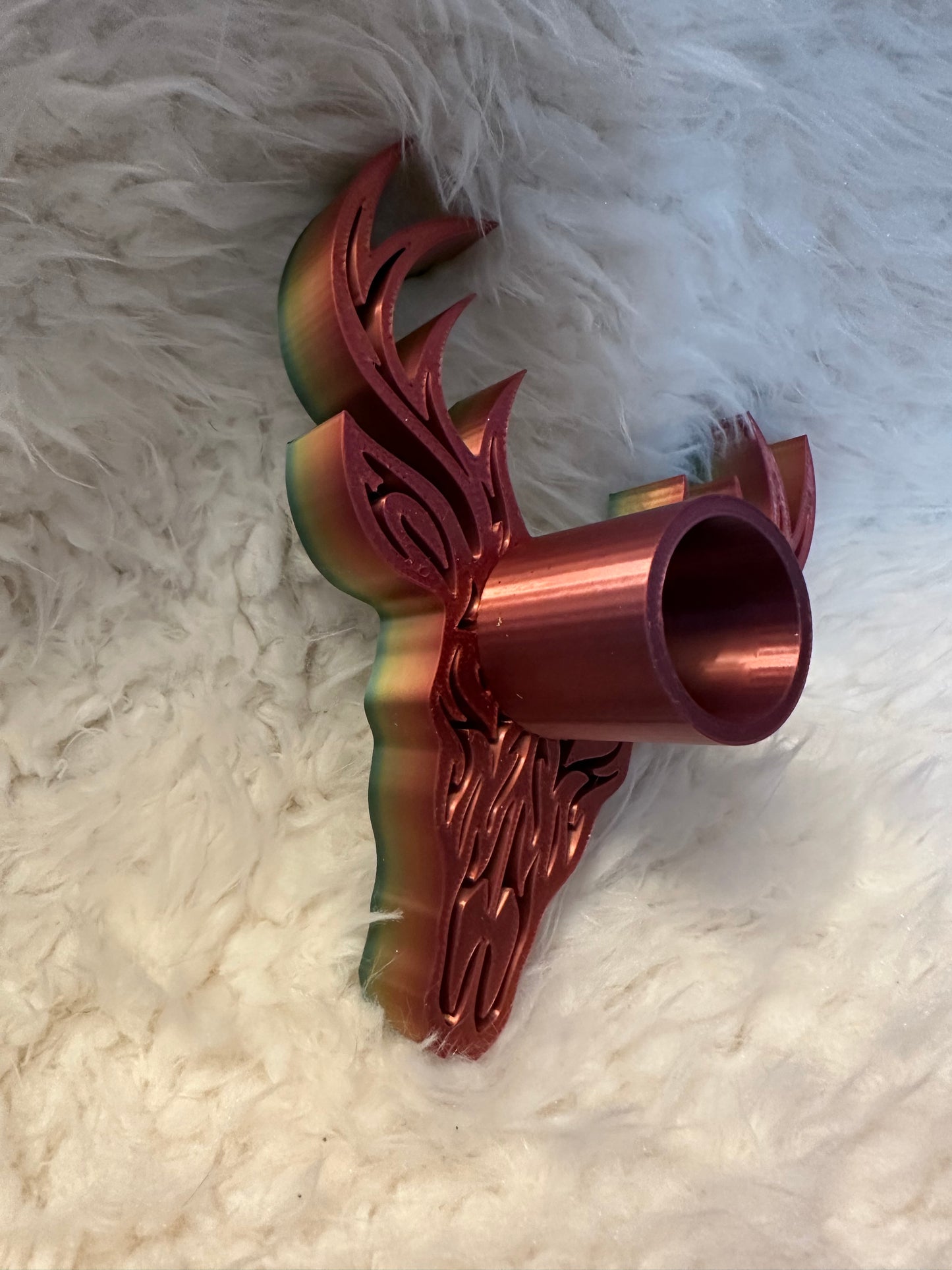 Cow Skull Tumbler stand Rainbow