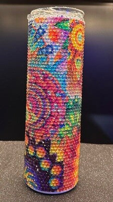 #115- 30oz glass rhinestone tumbler