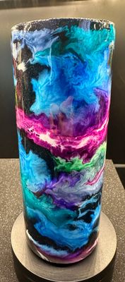 #136- 25 oz Ink Swirl Dragon tumbler