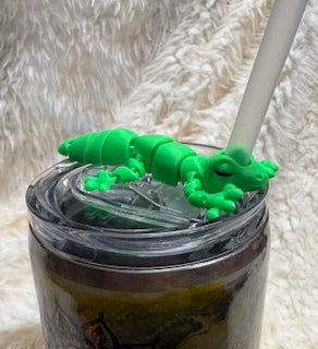 Lizard straw topper