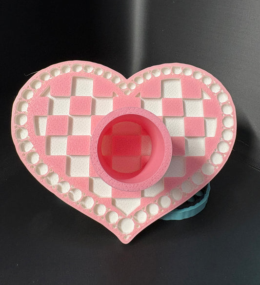 Checkered Heart Tumbler Stand