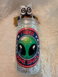 16oz Acrylic Snow Globe Tumbler- Alien