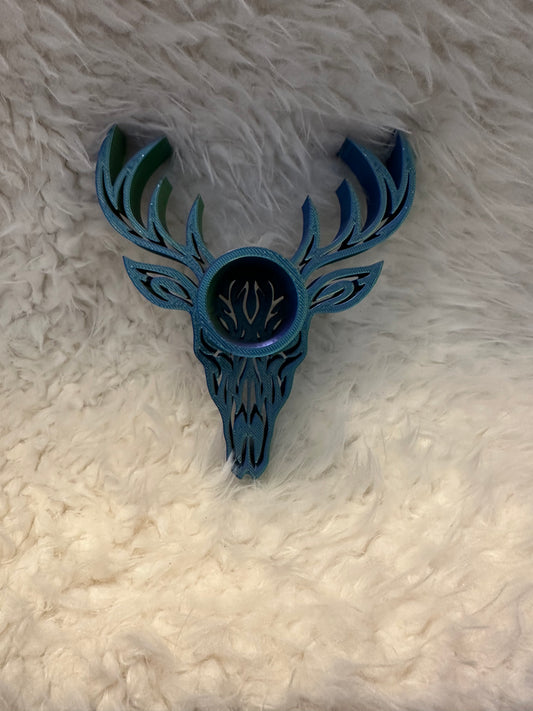 Cow Skull Tumbler stand Blue/Purple/Green shift