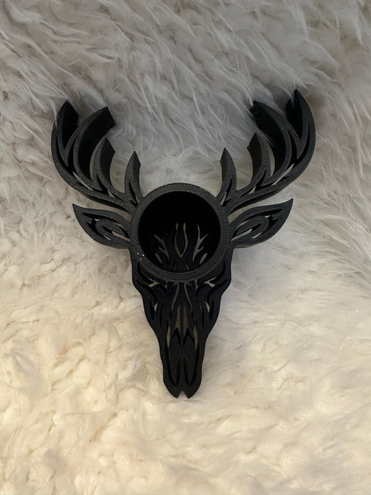 Cow Skull Tumbler stand Black