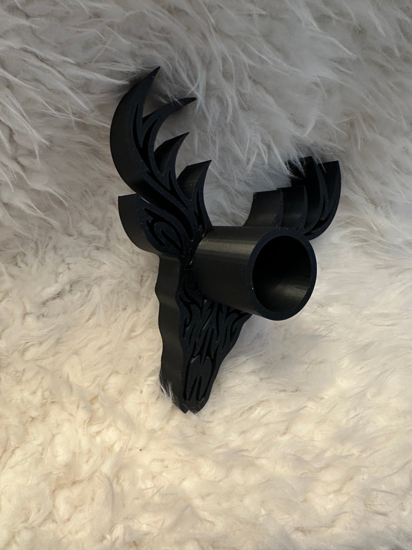 Cow Skull Tumbler stand Black