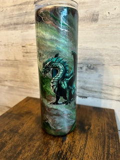 #54- 30oz Tumbler with glow w/ Dragon UVDTF