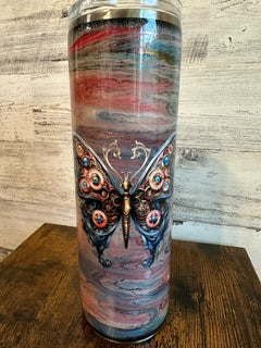 #12- 30oz Tumbler w/ Steampunk Butterfly UVDTF